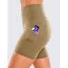 imageCRZ YOGA Womens Butterluxe Biker Shorts with Pockets 5 Inches  High Waisted Volleyball Workout Athletic YogaSoul Brown