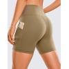 imageCRZ YOGA Womens Butterluxe Biker Shorts with Pockets 5 Inches  High Waisted Volleyball Workout Athletic YogaSoul Brown