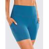 imageCRZ YOGA Womens Butterluxe Biker Shorts with Pockets 5 Inches  High Waisted Volleyball Workout Athletic YogaSupersonic Blue