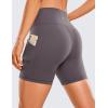 imageCRZ YOGA Womens Butterluxe Biker Shorts with Pockets 5 Inches  High Waisted Volleyball Workout Athletic YogaTornado Grey