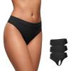 imageCRZ YOGA Soft High Rise Thongs for Women  Sexy Tagless Comfortable Panties Smooth Stretch Breathable Ladies Underwear 3 PackBlack 3pack