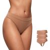 imageCRZ YOGA Soft High Rise Thongs for Women  Sexy Tagless Comfortable Panties Smooth Stretch Breathable Ladies Underwear 3 PackGravel 3pack