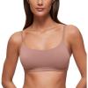 imageCRZ YOGA Softhold Womens Double Lined Bralettes  Scoop Neck Adjustable Straps Unlined Cami Wireless TShirt Everyday BraTwilight Rose Pink