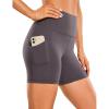 imageCRZ YOGA Womens Butterluxe Biker Shorts with Pockets 5 Inches  High Waisted Volleyball Workout Athletic YogaTornado Grey