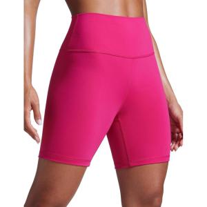 imageCRZ YOGA Women Butterbreeze Athletic Biker Shorts 6 Inches  High Waist Workout Gym Running Volleyball Yoga SpandexGranita Pink