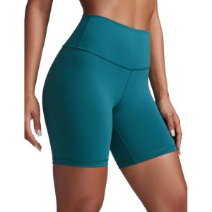 imageCRZ YOGA Women Butterbreeze Athletic Biker Shorts 6 Inches  High Waist Workout Gym Running Volleyball Yoga SpandexGreen Jade