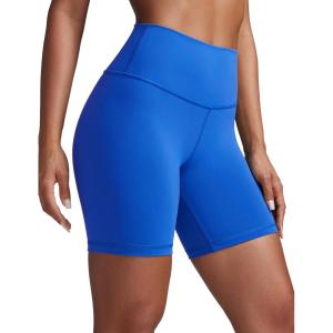 imageCRZ YOGA Women Butterbreeze Athletic Biker Shorts 6 Inches  High Waist Workout Gym Running Volleyball Yoga SpandexSparkle Blue