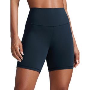 imageCRZ YOGA Women Butterbreeze Athletic Biker Shorts 6 Inches  High Waist Workout Gym Running Volleyball Yoga SpandexTrue Navy