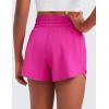 imageCRZ YOGA Girls Athletic Shorts with Zip Pocket  High Waist Flowy Ruffle Skirt for Workout Running Tennis Teen Kids LinerHibiscus Purple