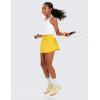 imageCRZ YOGA Girls Athletic Shorts with Zip Pocket  High Waist Flowy Ruffle Skirt for Workout Running Tennis Teen Kids LinerHigh Visibility Yellow