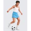 imageCRZ YOGA Girls Athletic Shorts with Zip Pocket  High Waist Flowy Ruffle Skirt for Workout Running Tennis Teen Kids LinerKayak Blue