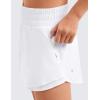 imageCRZ YOGA Girls Athletic Shorts with Zip Pocket  High Waist Flowy Ruffle Skirt for Workout Running Tennis Teen Kids LinerWhite