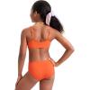 imageCRZ YOGA Girls Swimsuit 2 Piece Bikini Set  Scoop Neck Adjustable Straps Padded Tops and Bottoms Beach Sports Bathing SuitCoral