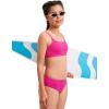 imageCRZ YOGA Girls Swimsuit 2 Piece Bikini Set  Scoop Neck Adjustable Straps Padded Tops and Bottoms Beach Sports Bathing SuitHibiscus Purple