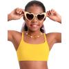 imageCRZ YOGA Girls Swimsuit 2 Piece Bikini Set  Scoop Neck Adjustable Straps Padded Tops and Bottoms Beach Sports Bathing SuitHigh Visibility Yellow