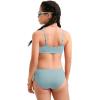 imageCRZ YOGA Girls Swimsuit 2 Piece Bikini Set  Scoop Neck Adjustable Straps Padded Tops and Bottoms Beach Sports Bathing SuitLight Grayish Blue