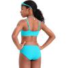imageCRZ YOGA Girls Swimsuit 2 Piece Bikini Set  Scoop Neck Adjustable Straps Padded Tops and Bottoms Beach Sports Bathing SuitTurquoise