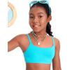 imageCRZ YOGA Girls Swimsuit 2 Piece Bikini Set  Scoop Neck Adjustable Straps Padded Tops and Bottoms Beach Sports Bathing SuitTurquoise