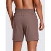 imageCRZ YOGA Mens Linerless Workout Shorts  7 Quick Dry for Running Sports Athletic Gym with PocketsBrown Rock