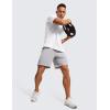 imageCRZ YOGA Mens Linerless Workout Shorts  7 Quick Dry for Running Sports Athletic Gym with PocketsGull Gray