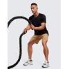 imageCRZ YOGA Mens Linerless Workout Shorts  7 Quick Dry for Running Sports Athletic Gym with PocketsKhaki Sand