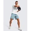 imageCRZ YOGA Mens Linerless Workout Shorts  7 Quick Dry for Running Sports Athletic Gym with PocketsLight Grayish Blue
