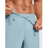 imageCRZ YOGA Mens Linerless Workout Shorts  7 Quick Dry for Running Sports Athletic Gym with PocketsLight Grayish Blue
