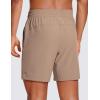 imageCRZ YOGA Mens Linerless Workout Shorts  7 Quick Dry for Running Sports Athletic Gym with PocketsMineral Brown