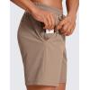 imageCRZ YOGA Mens Linerless Workout Shorts  7 Quick Dry for Running Sports Athletic Gym with PocketsMineral Brown