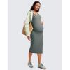 imageCRZ YOGA Women Butterluxe Sleeveless Tank Maternity Dress Split Ruched Pregnancy Square Neck Bodycon Casual Baby ShowerGrey Sage