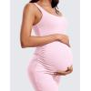 imageCRZ YOGA Women Butterluxe Sleeveless Tank Maternity Dress Split Ruched Pregnancy Square Neck Bodycon Casual Baby ShowerPink Peony