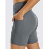 imageCRZ YOGA Womens Naked Feeling Biker Shorts with Pockets 6  High Waisted Yoga Gym Workout SpandexDark Carbon