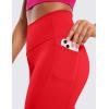 imageCRZ YOGA Womens Naked Feeling Biker Shorts with Pockets 6  High Waisted Yoga Gym Workout SpandexDeep Red