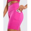imageCRZ YOGA Womens Naked Feeling Biker Shorts with Pockets 6  High Waisted Yoga Gym Workout SpandexHibiscus Purple