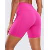 imageCRZ YOGA Womens Naked Feeling Biker Shorts with Pockets 6  High Waisted Yoga Gym Workout SpandexHibiscus Purple