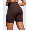 imageCRZ YOGA Womens Naked Feeling Biker Shorts with Pockets 6  High Waisted Yoga Gym Workout SpandexHot Fudge Brown