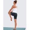 imageCRZ YOGA Womens Naked Feeling Biker Shorts with Pockets 6  High Waisted Yoga Gym Workout SpandexMelanite
