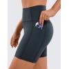 imageCRZ YOGA Womens Naked Feeling Biker Shorts with Pockets 6  High Waisted Yoga Gym Workout SpandexMelanite