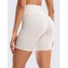 imageCRZ YOGA Womens Naked Feeling Biker Shorts with Pockets 6  High Waisted Yoga Gym Workout SpandexMilky White