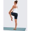 imageCRZ YOGA Womens Naked Feeling Biker Shorts with Pockets 6  High Waisted Yoga Gym Workout SpandexNavy