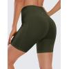 imageCRZ YOGA Womens Naked Feeling Biker Shorts with Pockets 6  High Waisted Yoga Gym Workout SpandexOlive Green