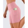 imageCRZ YOGA Womens Naked Feeling Biker Shorts with Pockets 6  High Waisted Yoga Gym Workout SpandexThe Heartbeat Powder