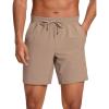 imageCRZ YOGA Mens Linerless Workout Shorts  7 Quick Dry for Running Sports Athletic Gym with PocketsMineral Brown
