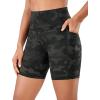 imageCRZ YOGA Womens Naked Feeling Biker Shorts with Pockets 6  High Waisted Yoga Gym Workout SpandexOlive Camouflage