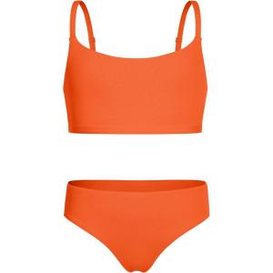 imageCRZ YOGA Girls Swimsuit 2 Piece Bikini Set  Scoop Neck Adjustable Straps Padded Tops and Bottoms Beach Sports Bathing SuitCoral