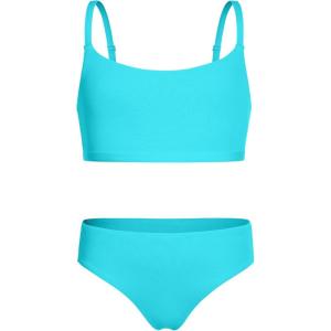 imageCRZ YOGA Girls Swimsuit 2 Piece Bikini Set  Scoop Neck Adjustable Straps Padded Tops and Bottoms Beach Sports Bathing SuitTurquoise