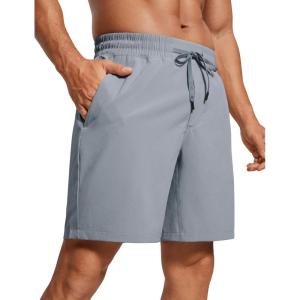 imageCRZ YOGA Mens Linerless Workout Shorts  7 Quick Dry for Running Sports Athletic Gym with PocketsDark Carbon
