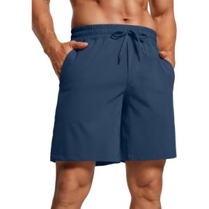 imageCRZ YOGA Mens Linerless Workout Shorts  7 Quick Dry for Running Sports Athletic Gym with PocketsElectric Blue