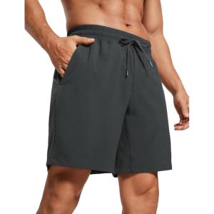 imageCRZ YOGA Mens Linerless Workout Shorts  7 Quick Dry for Running Sports Athletic Gym with PocketsInk Gray