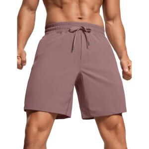 imageCRZ YOGA Mens Linerless Workout Shorts  7 Quick Dry for Running Sports Athletic Gym with PocketsMauve